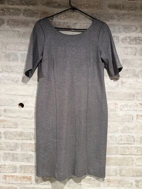 Banana Republic Heather Gray Midi Sheath Dress